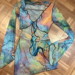 Jaded London Butterfly Mesh Cut-Out Dress UK 10 / USA 6